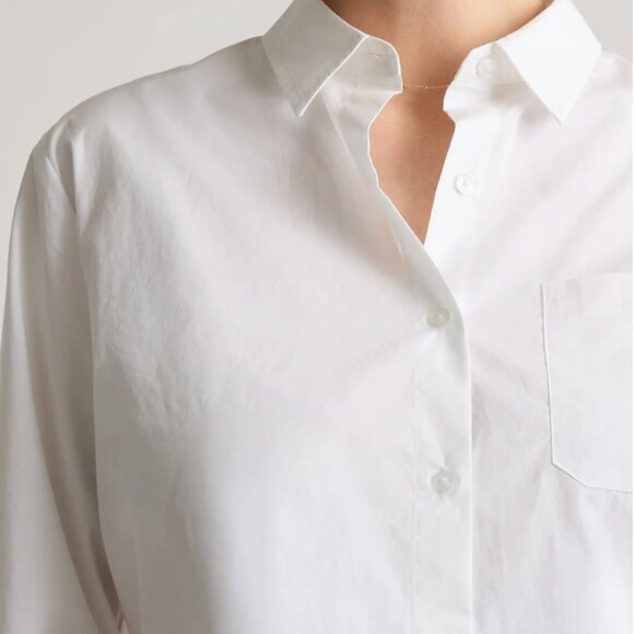 Quince 100% Organic Cotton Poplin Maternity Long Sleeve Shirt - Picture 3 of 7